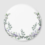 Imán Lavanda y Eucalipto<br><div class="desc">Un diseño elegante y vintage con eucalipto y lavanda pintados en una romántica acuarela.</div>