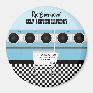 Imán Lavandería De Autoservicio Retro Hacen La Ronda D