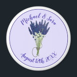 Imán Lavandula Lavender Floral Purple Wedding Favor<br><div class="desc">Design features an original marker illustration of a bunch of purple lavender, an garden staple popular as an ornamental plant and culinary herb. Used fresh, dried, and as an essential oil in medicine and cosmetics, the perennial lavender (lavandula) flower is known for its fragrant scent. This floral design is also...</div>