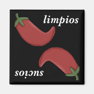 Imán Lavaplatos lindo de Chile Rojo