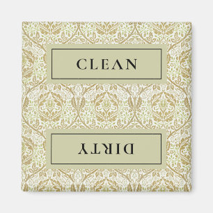 Imán Lavavajillas con flores de oro LIMPIO