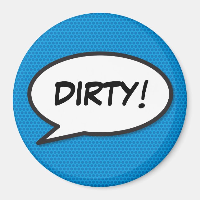 Imán Lavavajillas Diversión Sucia Arte Pop Cómic Retro (Frente)