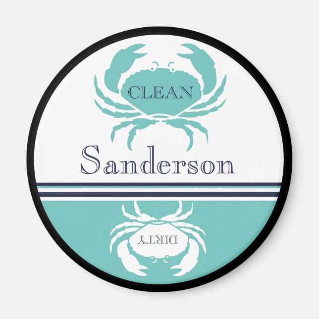 Imán Lavavajillas limpias náuticas Verde azuladas Costa (Frente)