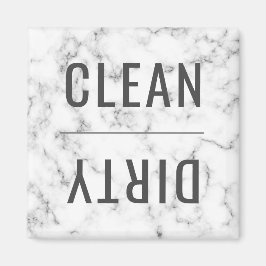 Imán Lavavajillas limpios Mármol blanco negro