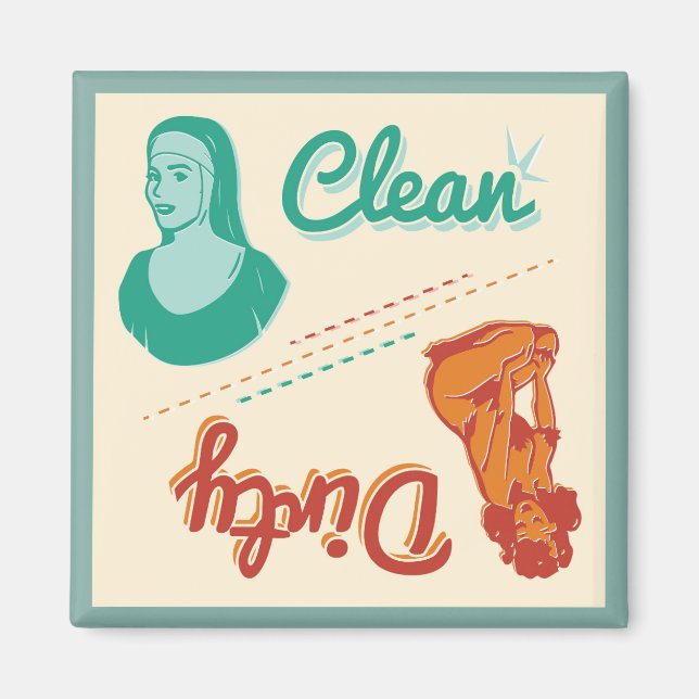 Imán ~ Lavavajillas retro vintage/sucio (Frente)