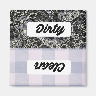 Imán Lavavajillas Rótulo limpio/sucio