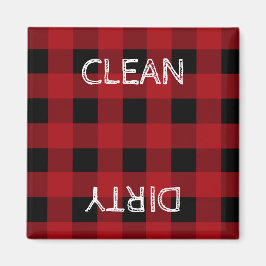 Imán Lavavajillas Rústico Rojo y Negro