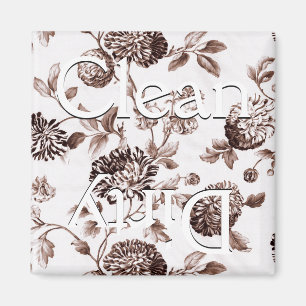 Imán Lavavajillas Vintage Floral de color marrón limpi