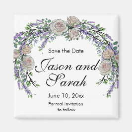 Imán Lavender eucalyptus white pink roses magnet