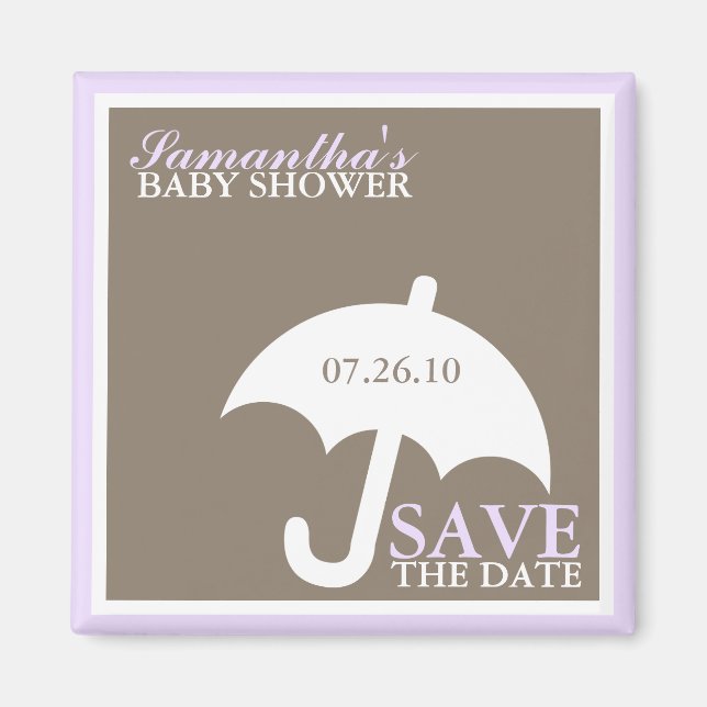 Imán Lavender Umbrella Baby Shower (Frente)