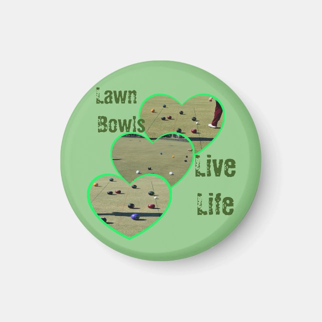 Imán Lawn Bowls Live Life, (Frente)