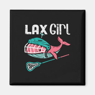 Imán Lax Chica Lacrosse Whale Cute Sport Player Goalie 