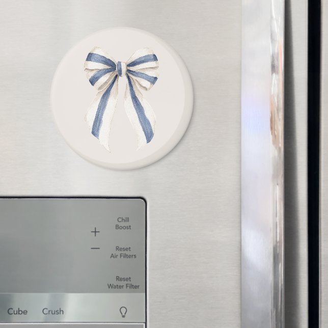 Imán Lazo de rayas azules blanco crema (In situ (nevera))