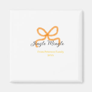 Imán Lazo naranja jingle Mingle retro boho nombre fecha