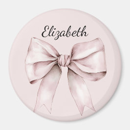 Imán Lazo rosa coqueta estética Nombre Personalizado