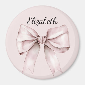Imán Lazo rosa coqueta estética Nombre Personalizado