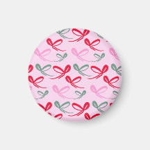 Lazos de Navidad verdes y rosas caprichosos dibuja