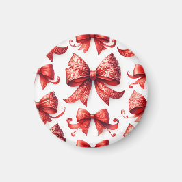 Imán Lazos Navideños Rojos