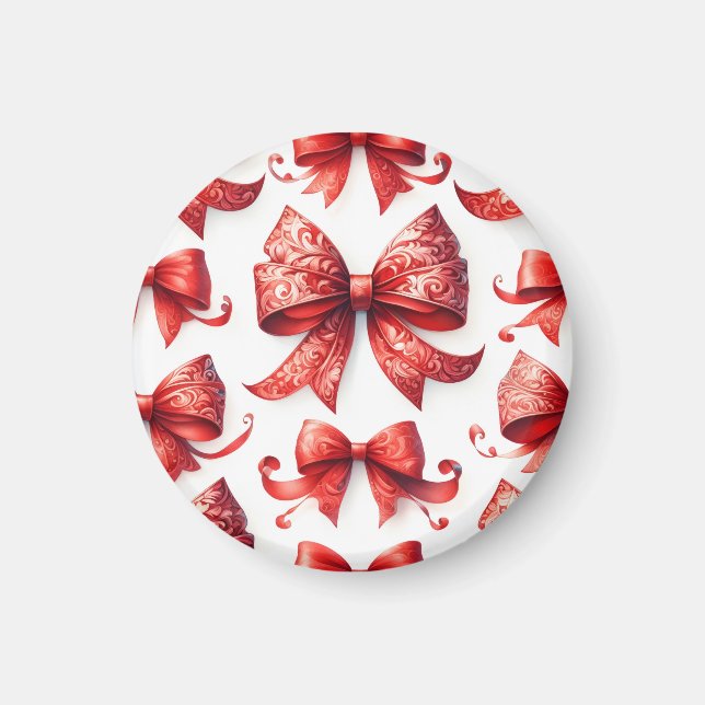 Imán Lazos Navideños Rojos (Frente)