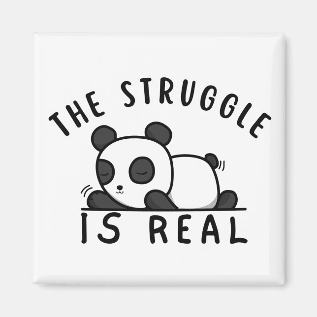 Imán Lazy Panda La Lucha Es Real (Frente)