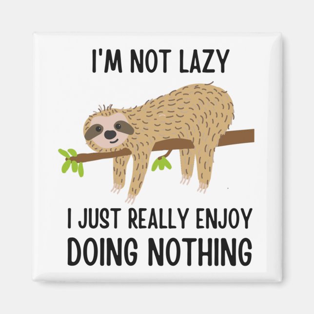 Imán Lazy Sloth no hace nada (Frente)