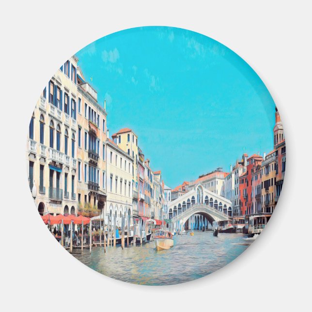 Imán ldp VENICE - Gran Canal - Playa Rialto - (Frente)