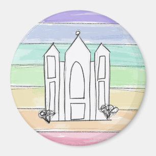 Imán LDS Salt Lake City Temple rainbow sunset mormon