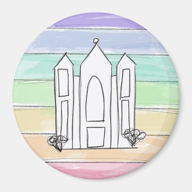 Imán LDS Salt Lake City Temple rainbow sunset mormon (Frente)