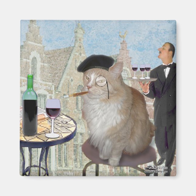 Imán Le Cat du Cafe (Frente)