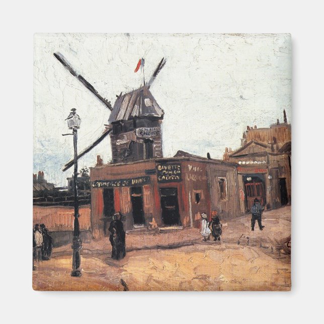 Imán Le Moulin de la Galette por Vincent van Gogh (Frente)