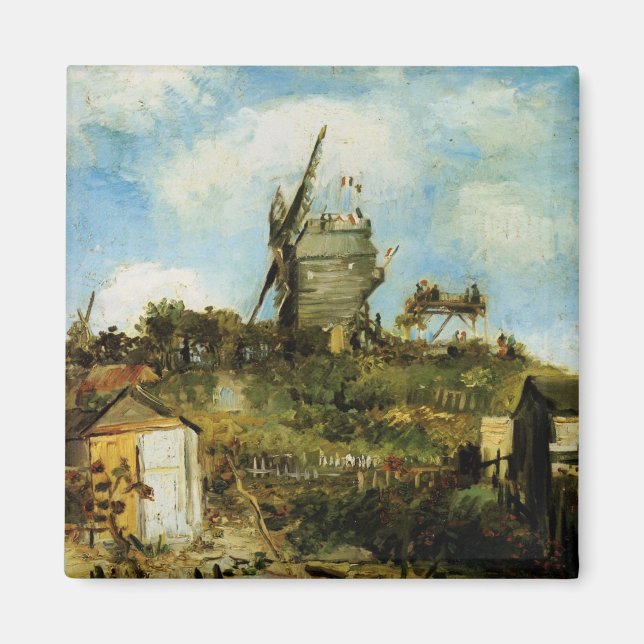Imán Le Moulin de la Galette por Vincent van Gogh (Frente)