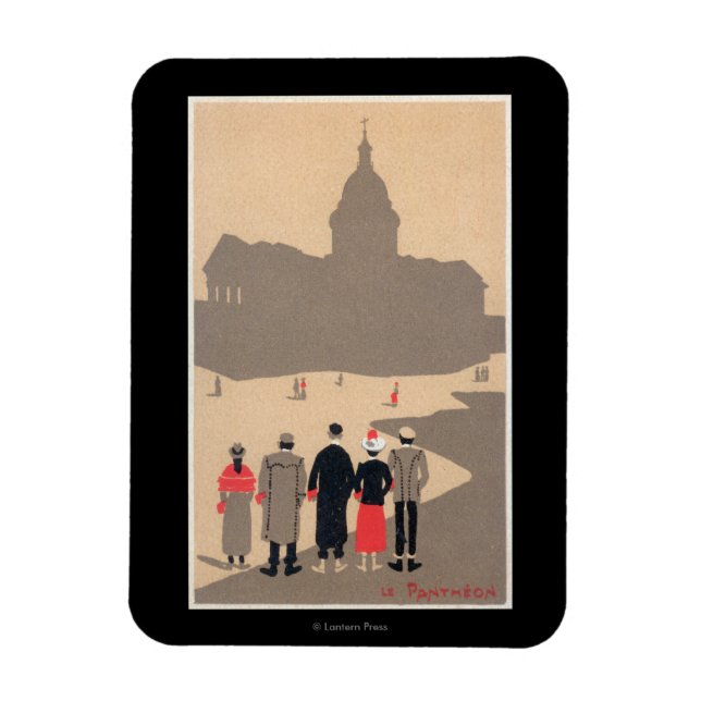Imán Le Pantheon Art Deco Scene Paris, Francia (Vertical)