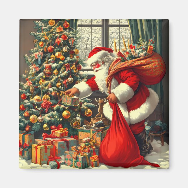 Imán Le Père Noël apporte la joie aux enfants (Frente)