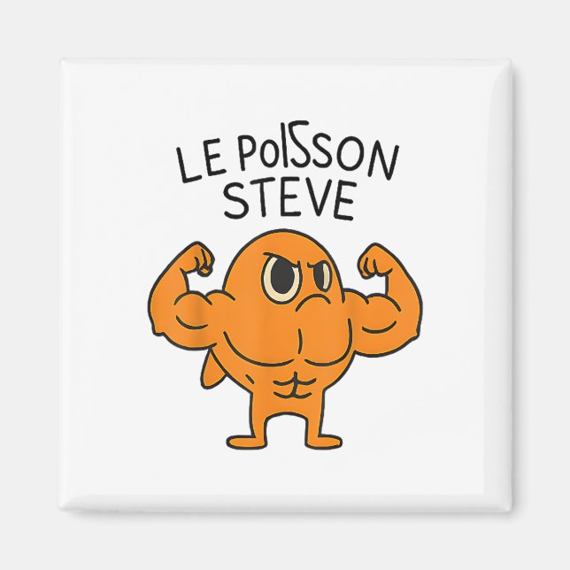 Imán Le Poisson Steve Funny Personalizado de pescado mu (Frente)