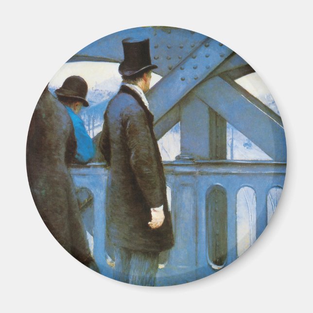 Imán Le Pont de l'Europe por Gustave Caillebotte (Frente)