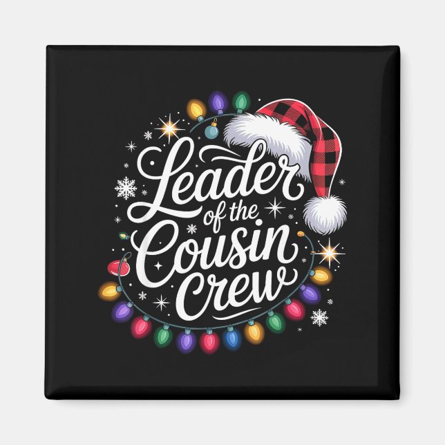 Imán Leader Of The Cousin Crew Xmas Lights Red Plaid Sa (Frente)
