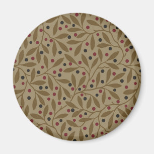 Imán Leaf Berry Classic Colored Bonito Pattern Art