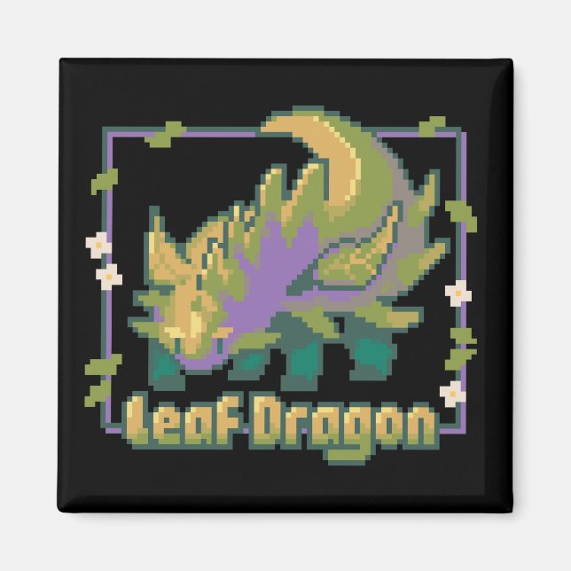 Imán Leaf Dragon, pixel art (Frente)
