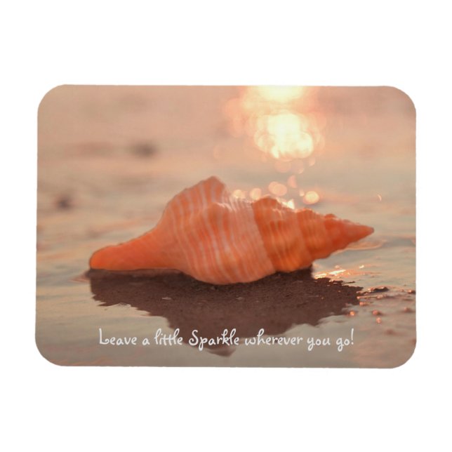 Imán Leave a little Sparkle Horse conch Shell card (Horizontal)