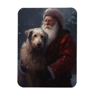 Imán Lebrel con Santa Claus Festivo de Navidad