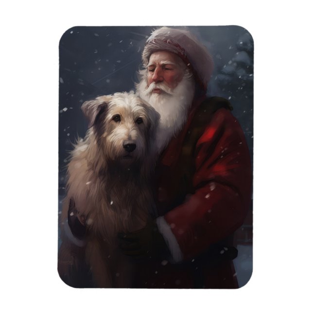 Imán Lebrel con Santa Claus Festivo de Navidad (Vertical)