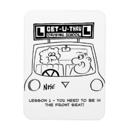 Imán Lección de conducción: alumno en el asiento equivo