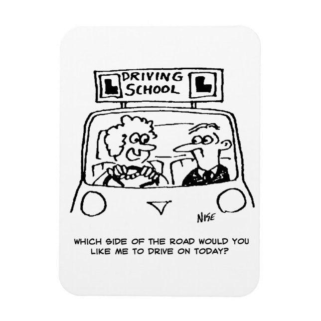 Imán Lección de conducción - ¿Qué lado de la carretera? (Vertical)
