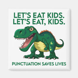Imán Lección divertida de gramática de dinosaurios