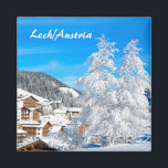 Imán Lech am Arlberg en Austria - Magnet de recuerdo<br><div class="desc">Fotografía del maravilloso pueblo nevado de Lech am Arlberg en los alpes austríacos.</div>