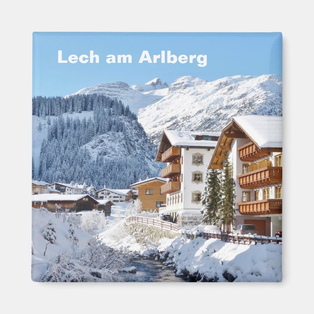 Imán Lech am Arlberg en Austria - Magnet de recuerdo (Frente)