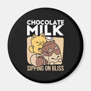 Imán Leche de Chocolate Sorbiendo Felicidad – Comida pa