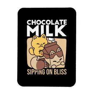 Imán Leche de Chocolate Sorbiendo Felicidad – Comida pa