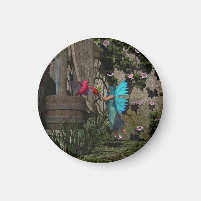 Imán Leche fina alimentando un pájaro (Frente)