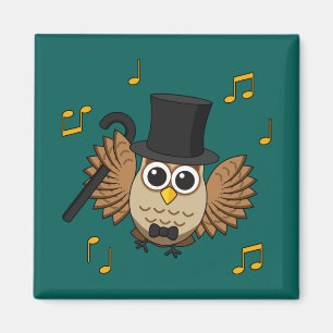 Imán Lechuza bailarina con Personalizado de notas music